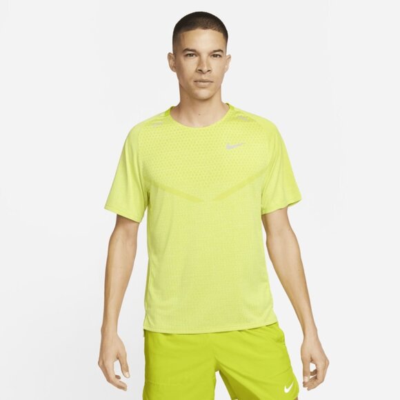 Nike Tech Knit Men’s Dri-Fit ADV Running Top T-Shirt Lime DM4753-308, Size XXL - Picture 1 of 15